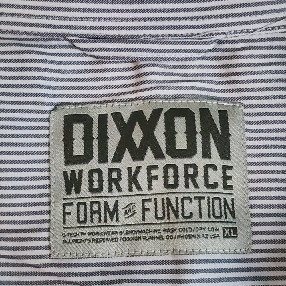 Dixxon Workforce Shirt Mens XL Blue Striped Short Sleeve Button Up Workwear - Picture 5 of 10